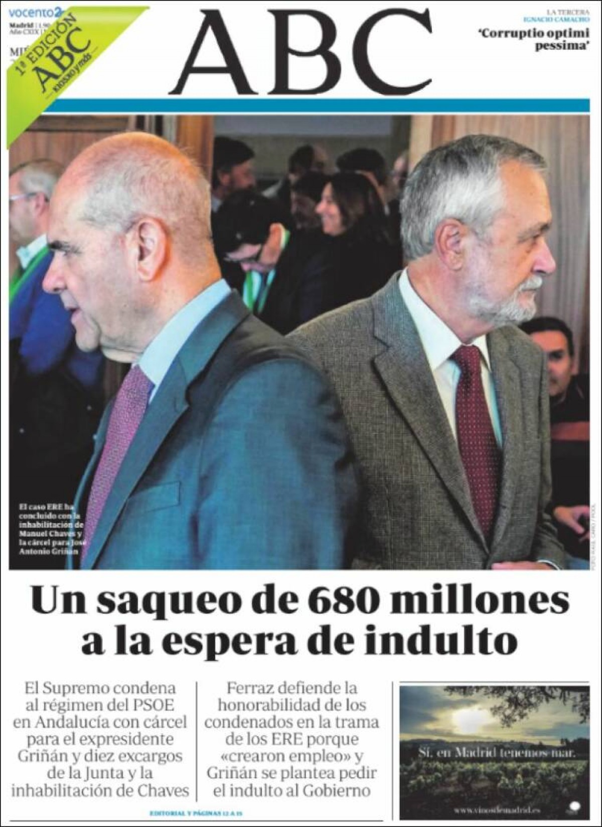Portades | «La 'mili' és el millor regal que es pot fer a un home», a «La Razón»