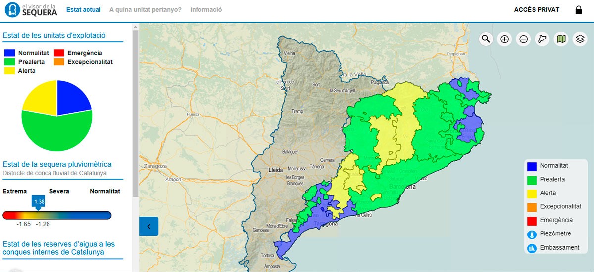 L'ACA activa l'alerta per sequera a l'Anoia-Gaià, la capçalera del Ter i el mig Llobregat