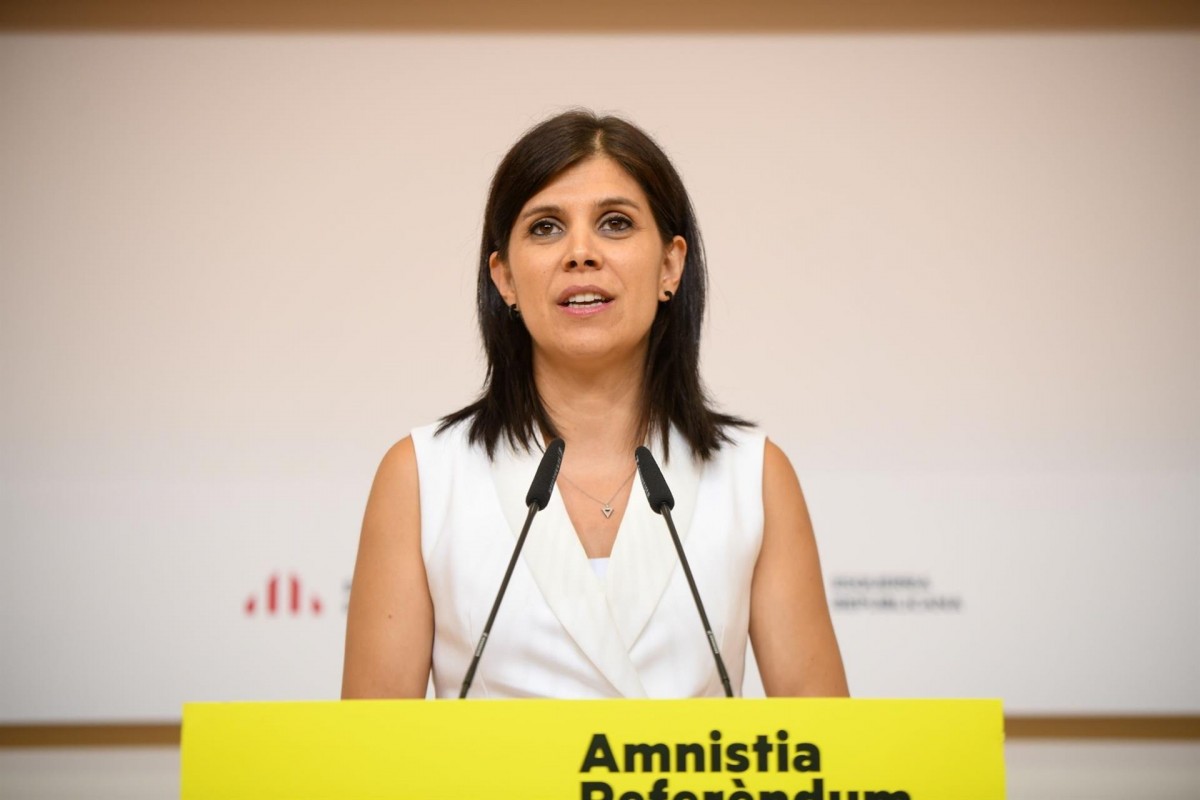 La portaveu d'ERC, Marta Vilalta, en roda de premsa. - ERC