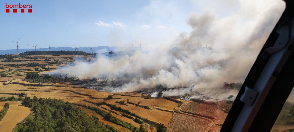 Controlat l'incendi de Vallbona de les Monges després de cremar 50 hectàrees