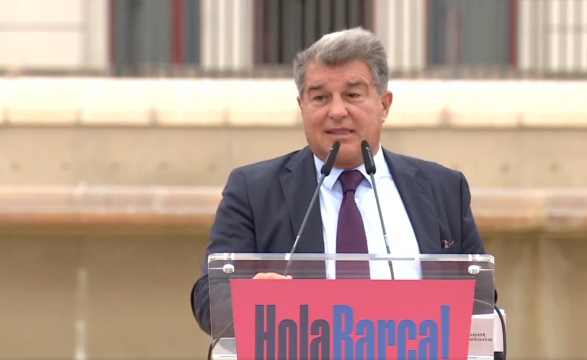 Laporta presenta l'acord amb l'Ajuntament per jugar al Lluís Companys - FCB