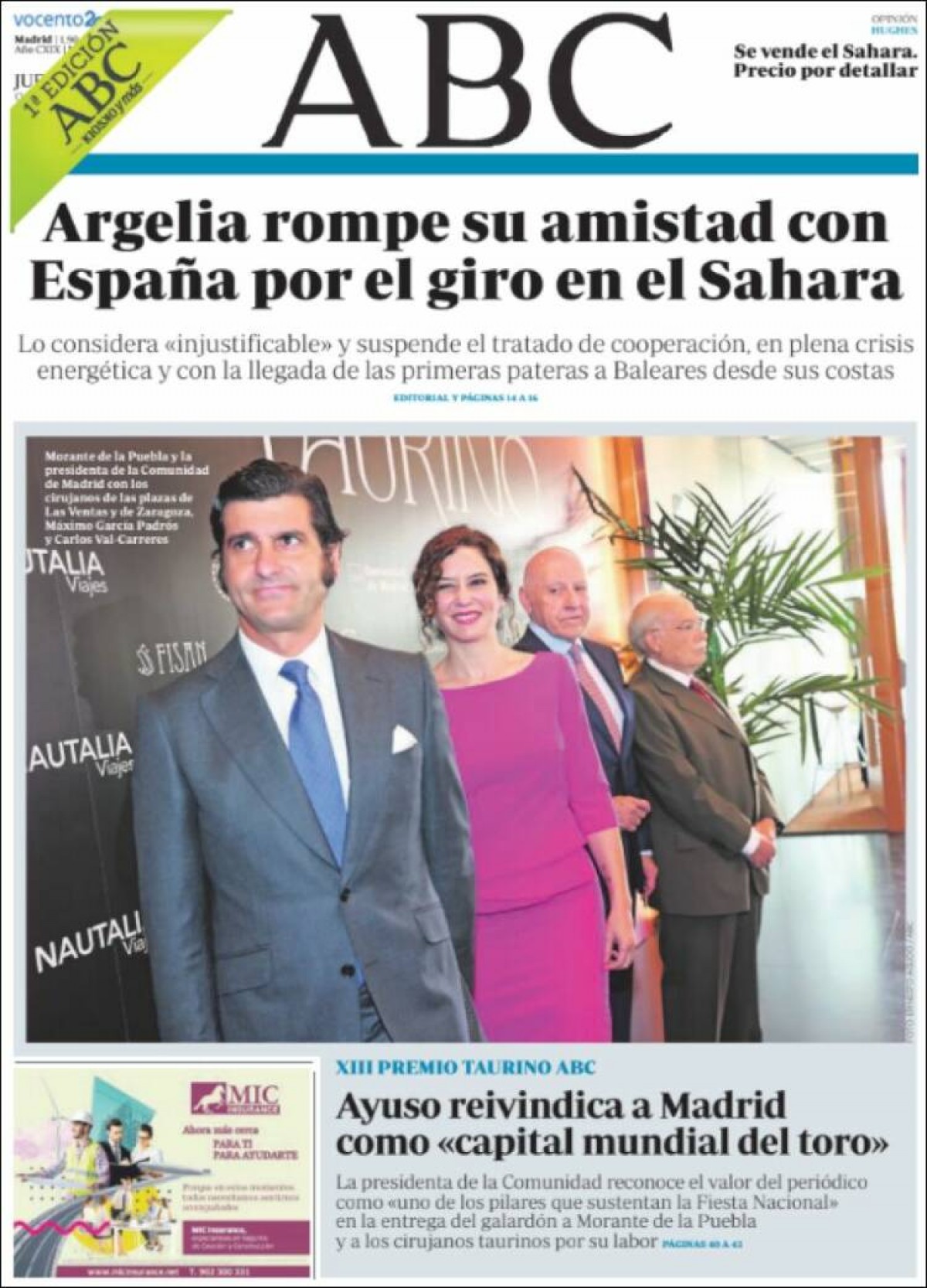 Portades | «L'advocat de l'emèrit li va aconsellar visites breus per burlar el fisc», a «El Periódico»