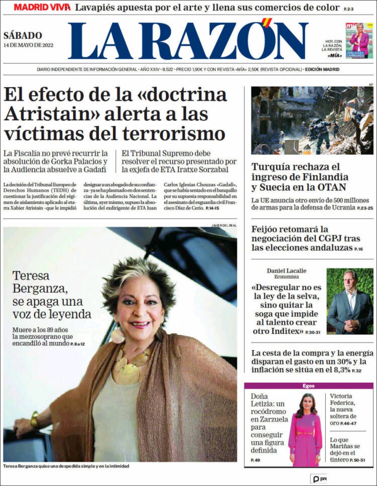 Portades | «L'emèrit prepara un retorn a Espanya imminent però de curta durada», a l'«Ara»
