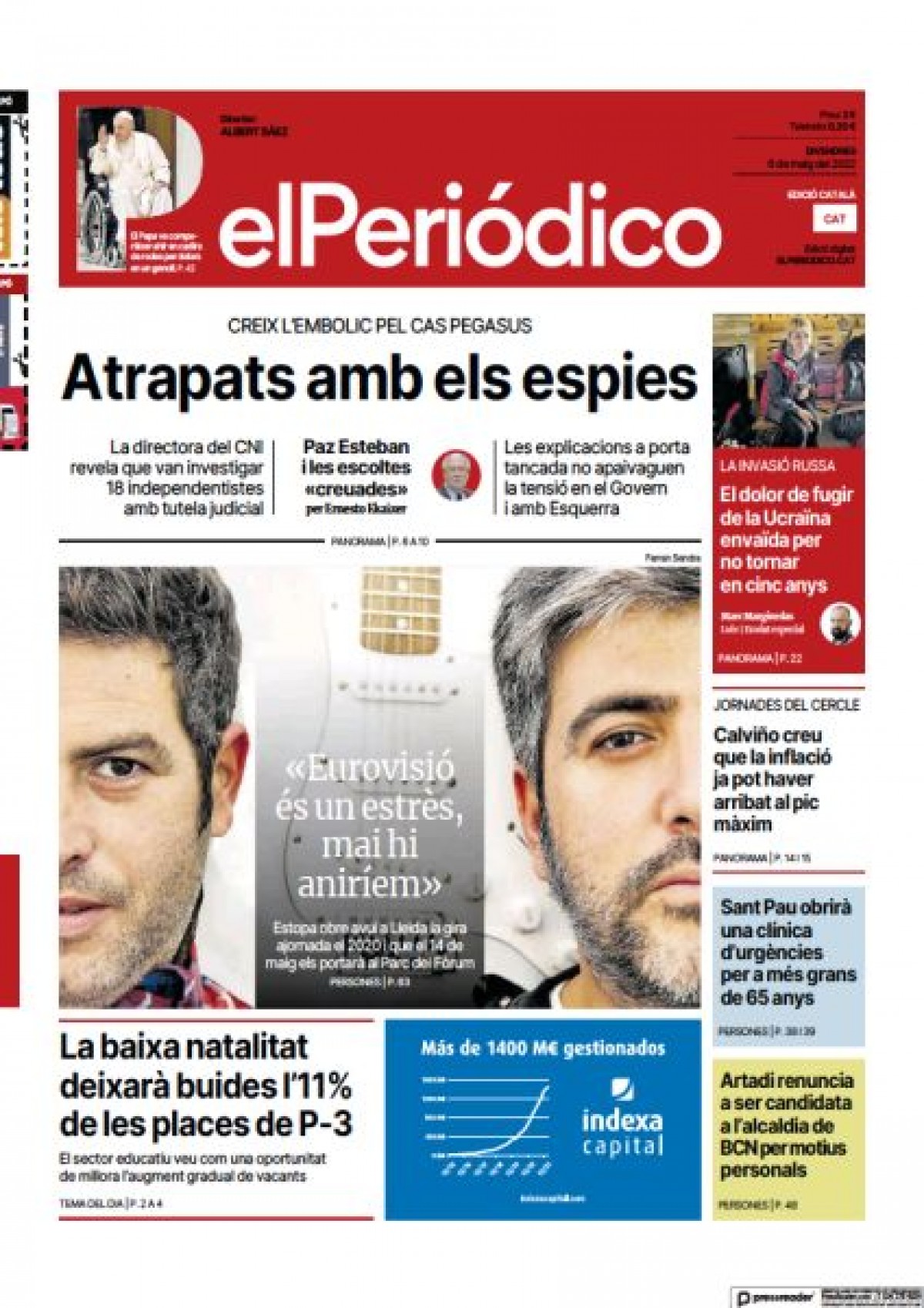 Portades | «Atrapats amb els espies», a «El Periódico»