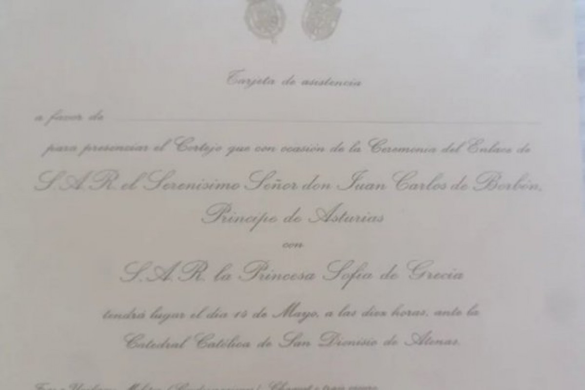 Els records de la boda de Joan Carles i Sofia, en venda per 400 euros... i sense compradors