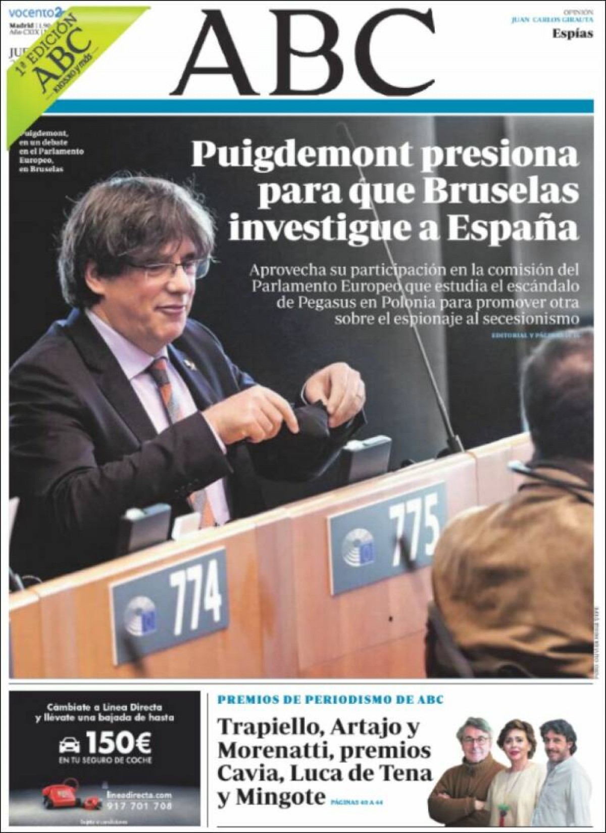 Portades | «Europa busca mecànics, lampistes, infermers i informàtics», a l'«Ara»