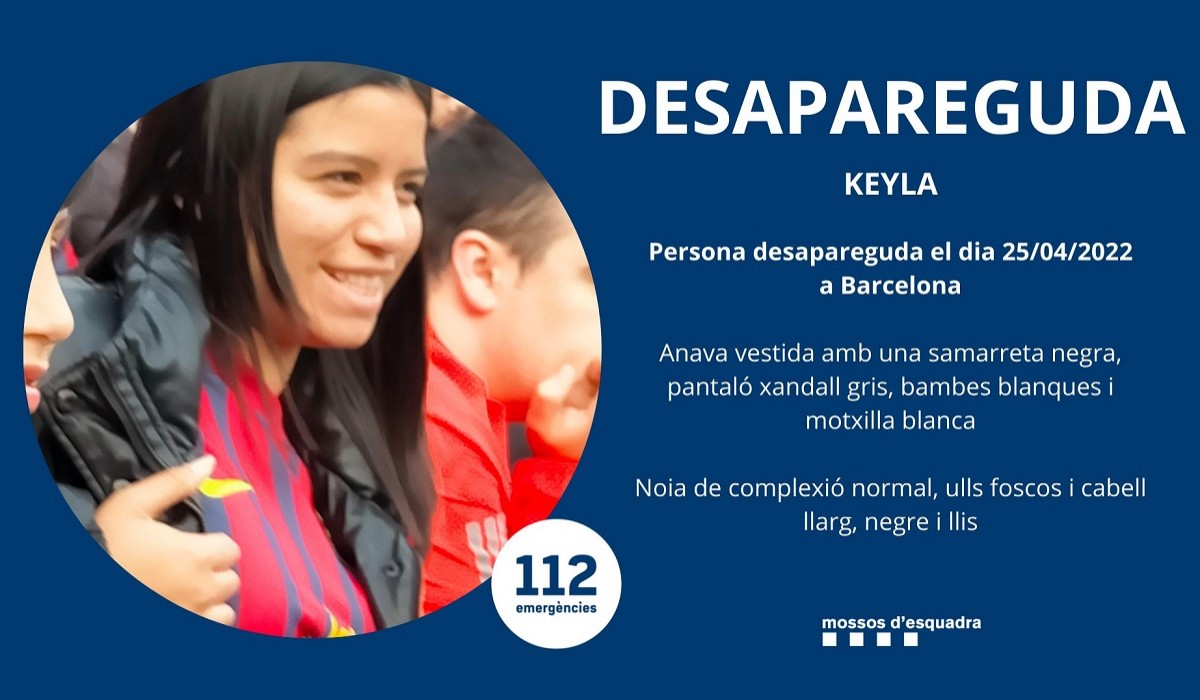 Trobada sana i estàlvia la jove desapareguda a Barcelona el passat dilluns