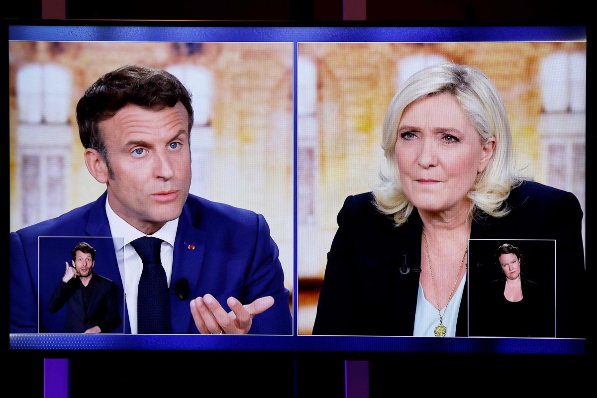 Macron i Le Pen, durant el debat de dimecres - europa press