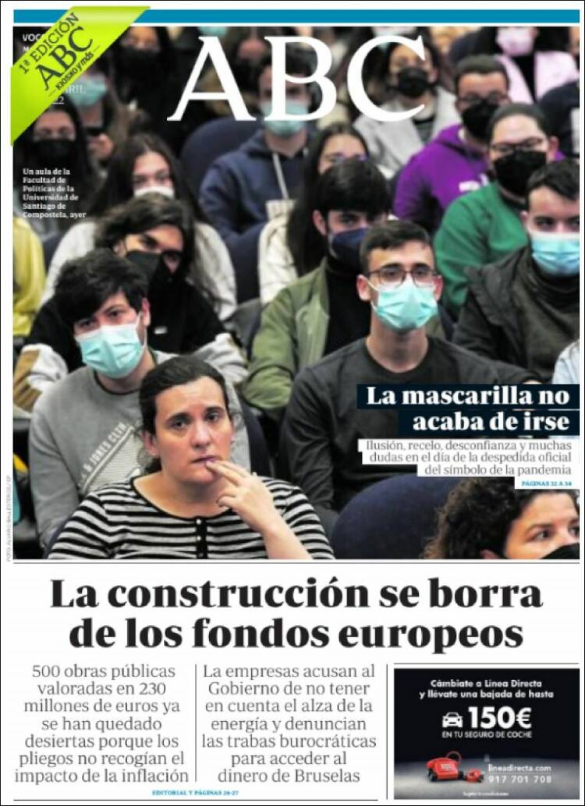 Portades | «Les aerolínies alerten del perill de col·lapse als controls del Prat», a «La Vanguardia»