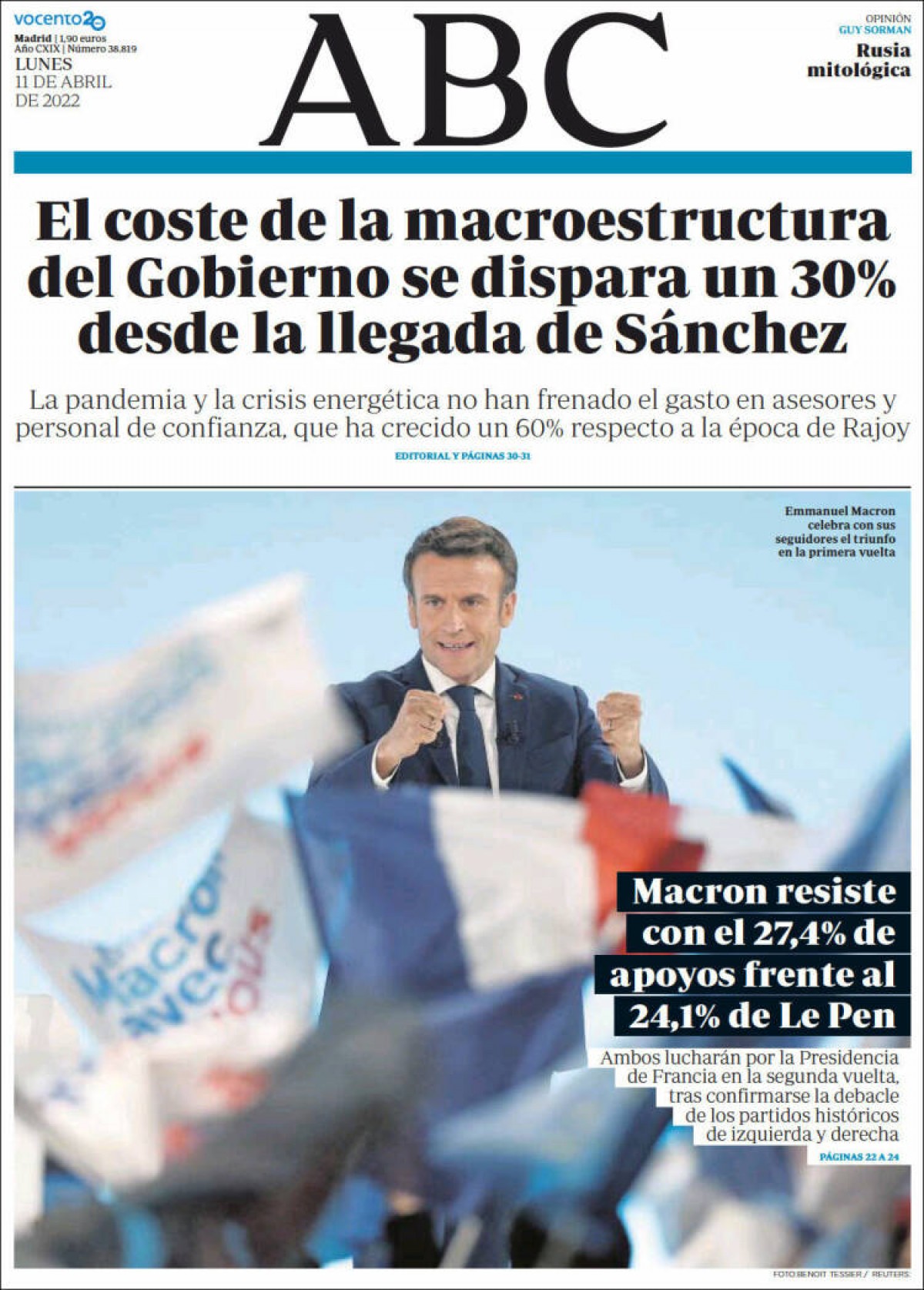 Portades | «La Fiscalia investiga una dotzena de 'pelotazos' en contractes de la pandèmia», a «La Vanguardia»