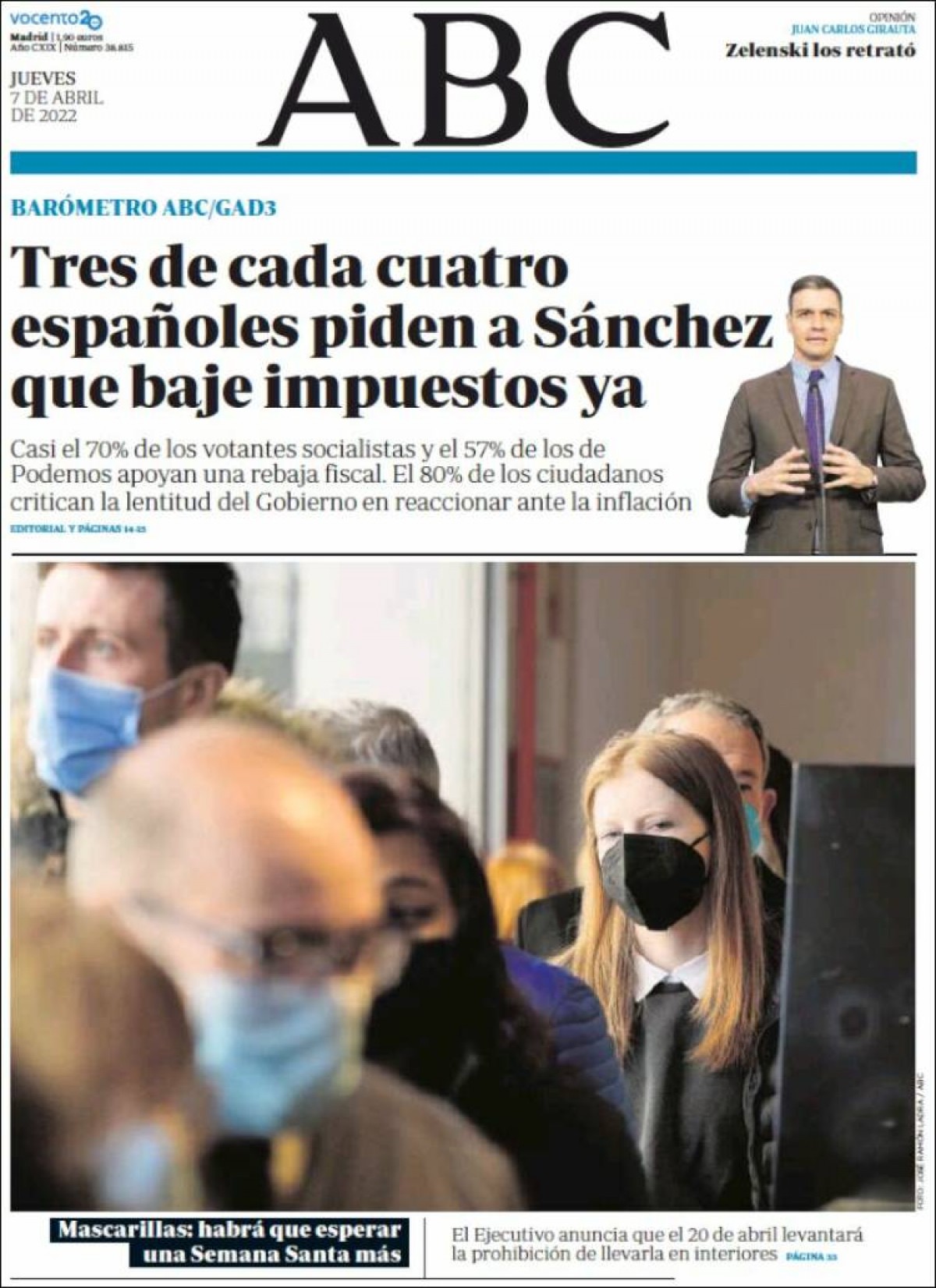 Portades | «Majoria en perill», a «El Punt Avui»