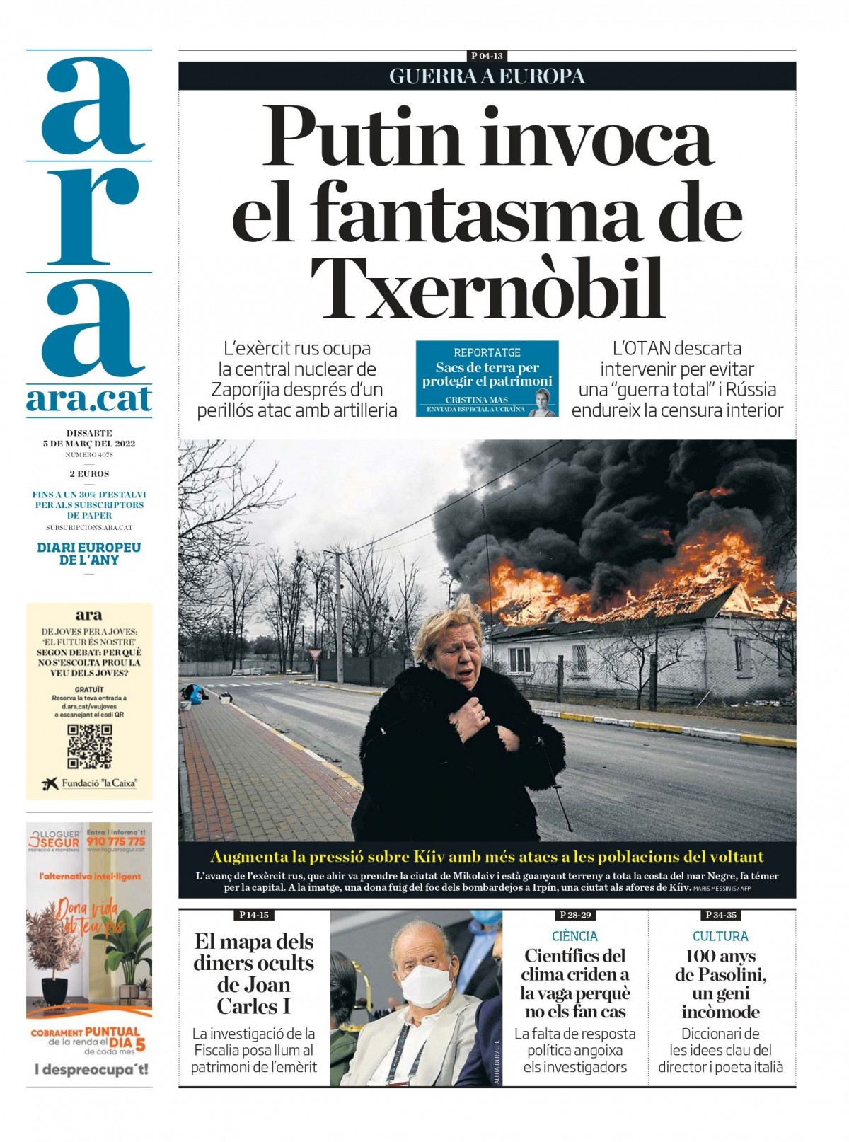 Portades | La por nuclear ocupa les portades d'aquest dissabte
