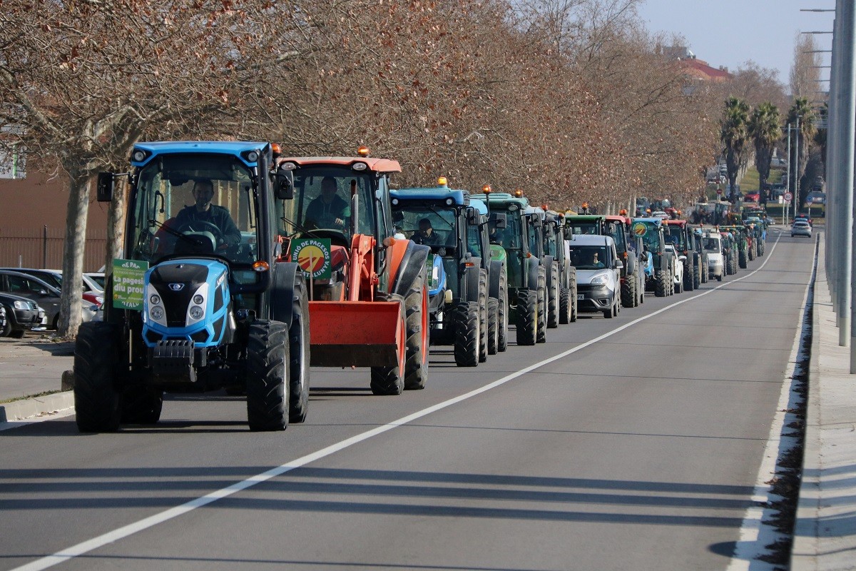 Tractorada per denunciar la «misèria» que cobren els viticultors