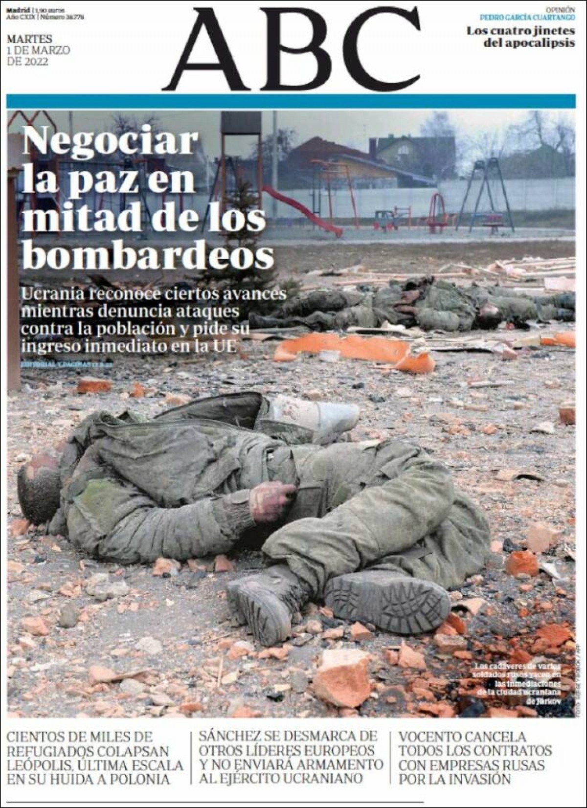 Portades | «La inflació supera les previsions i arriba al 7,4%», a «La Vanguardia»