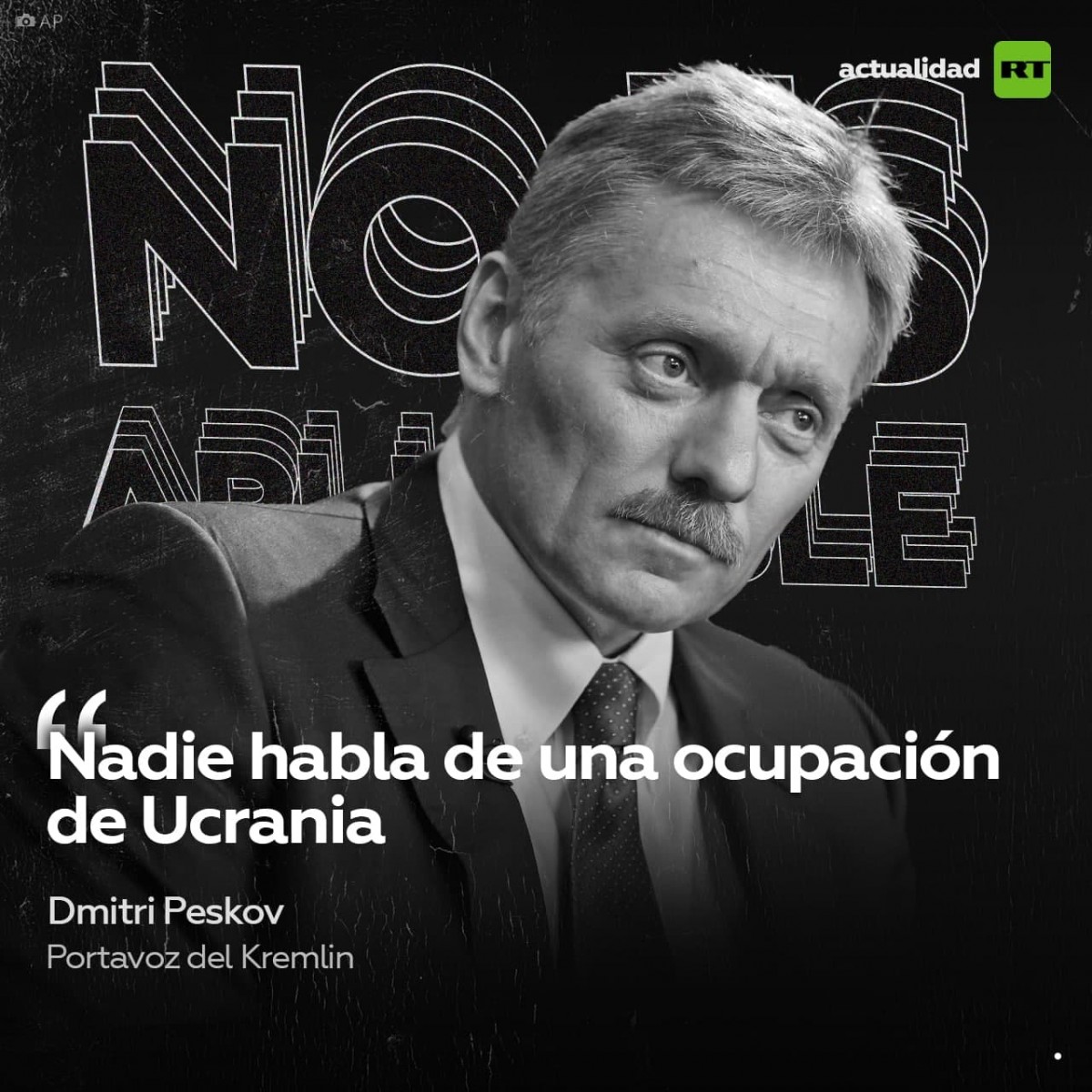 Una imatge d'RT en Español, davant les declaracions de Peskov de divendres sobre la invasió - Russia Today