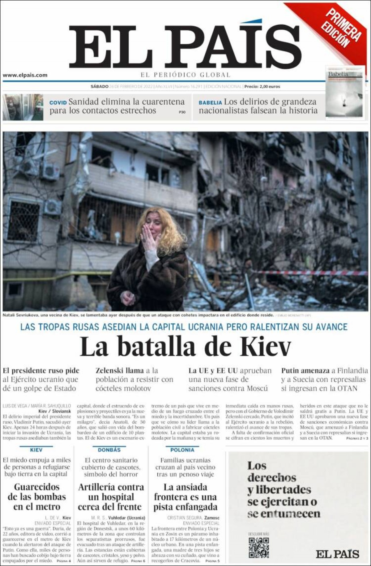 Portades | «La batalla de Kíev», el titular d'aquest dissabte