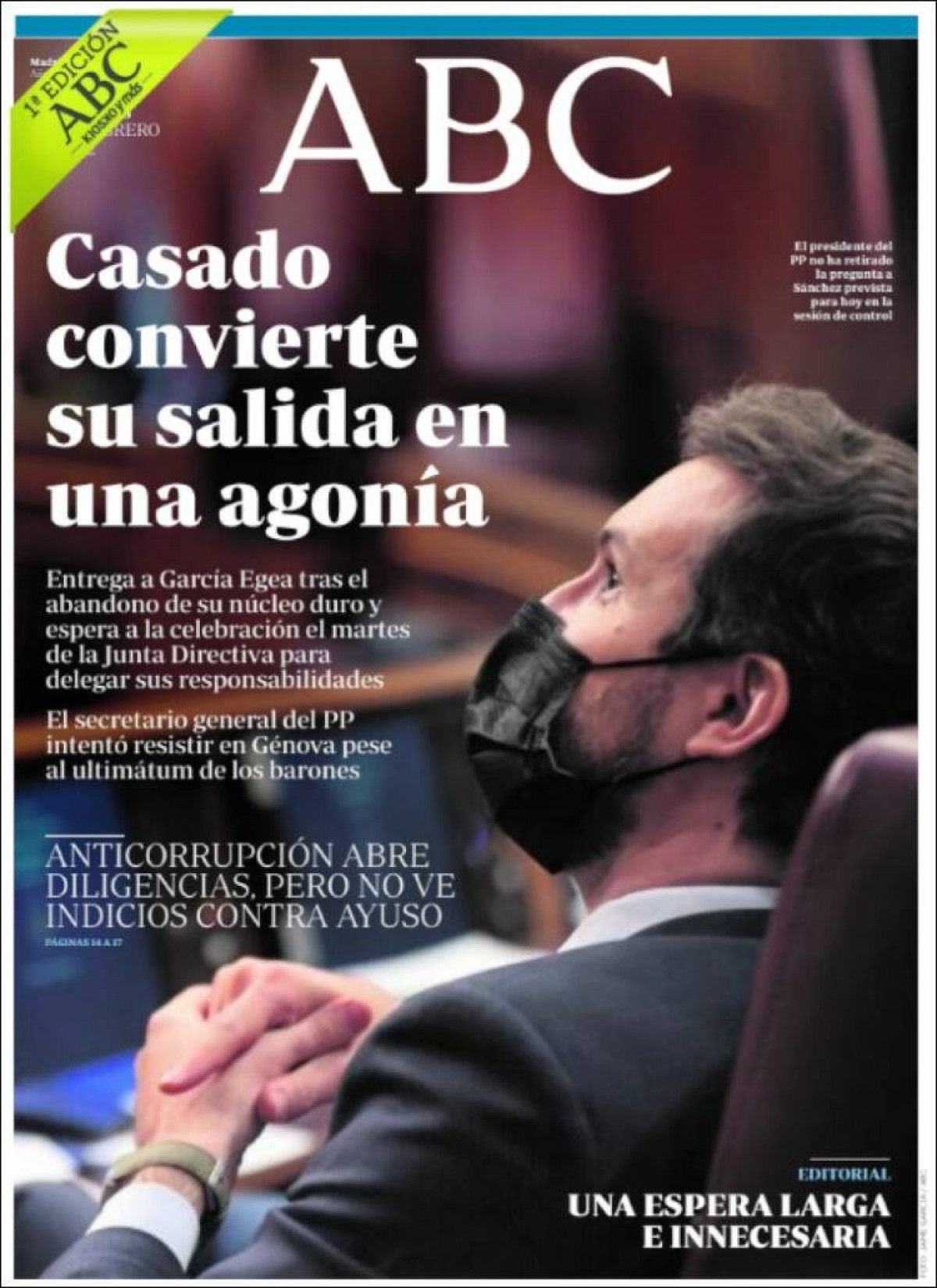 Portades | «Una família denuncia a la Fiscalia la imposició de l'euskera als seus tres fills», a «El Mundo»