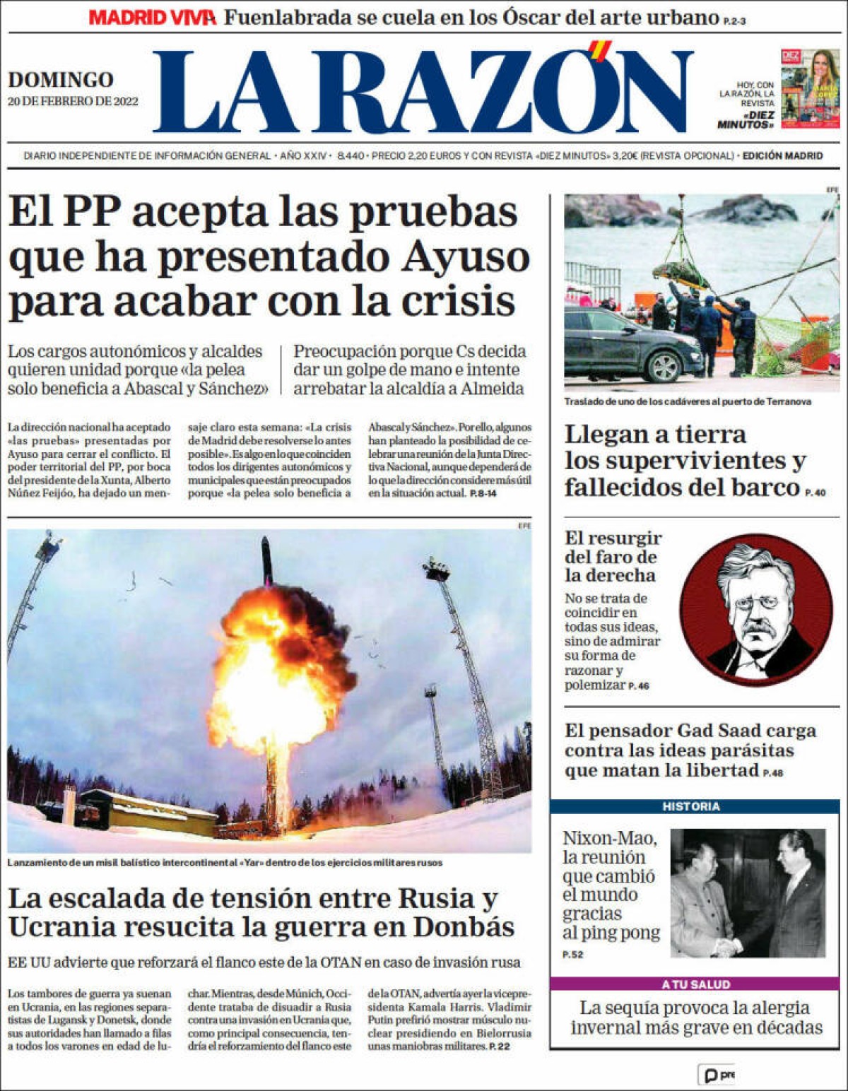 Portades | «Casado recula davant d'Ayuso mentre els barons qüestionen el seu lideratge», a «El País»
