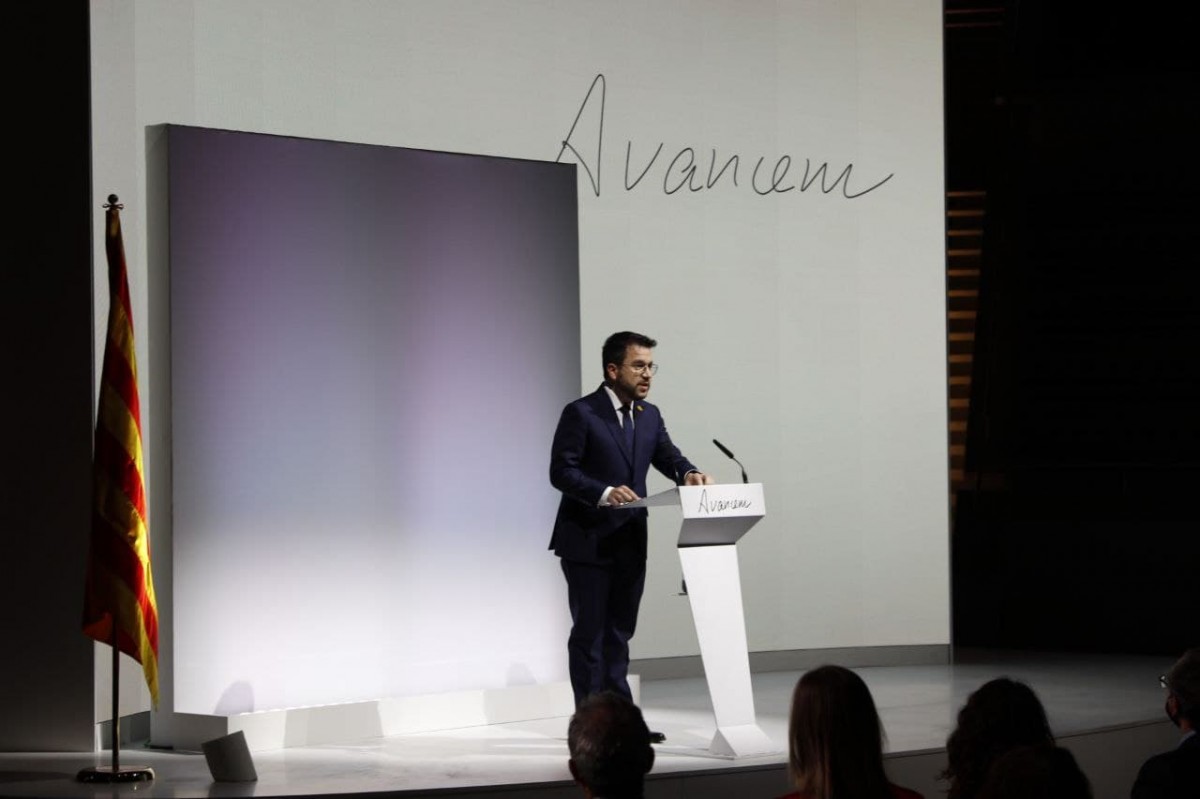 Vídeo | La conferència d'Aragonès pel primer aniversari del 14-F, en directe