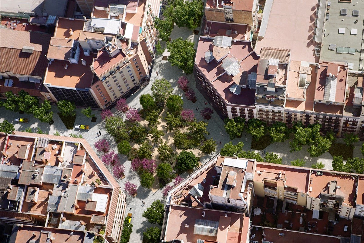 Projecció de la cruïlla de Rocafort amb Consell de Cent. - Ajuntament de Barcelona