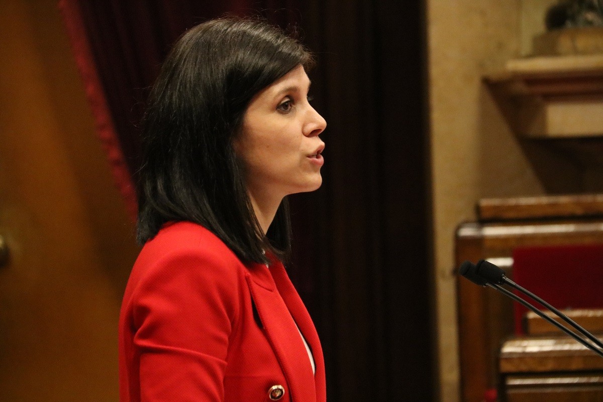 La secretària general adjunta d'ERC, Marta Vilalta, en roda de premsa - ACN