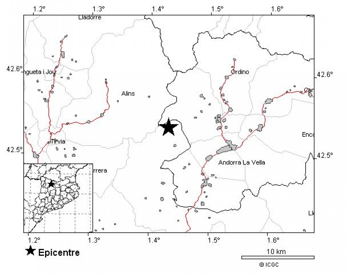 Un terratrèmol de magnitud 3,8 sacseja l'Alt Urgell i Andorra