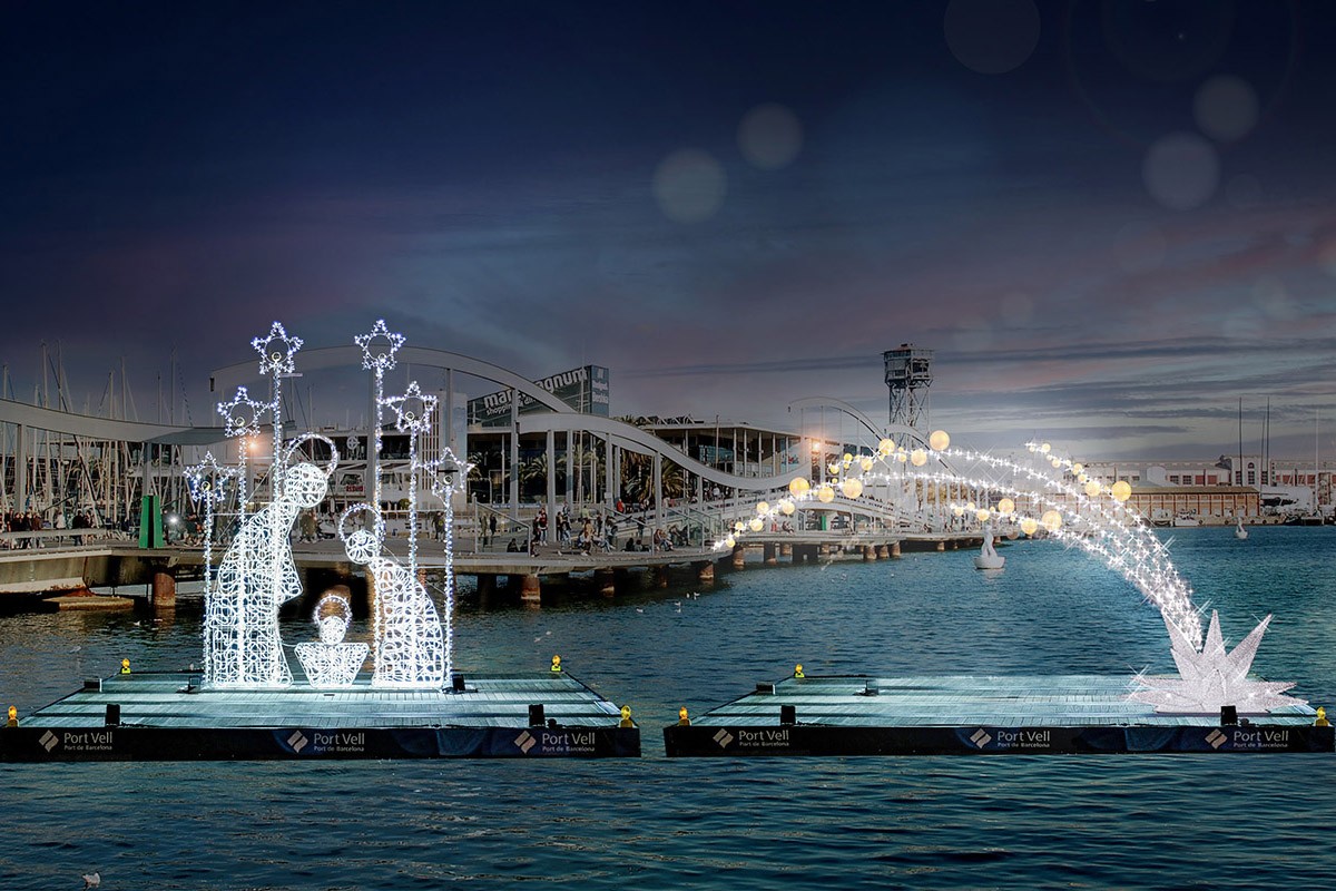 Pessebre a l'aigua del Nadal a Port - Port de Barcelona