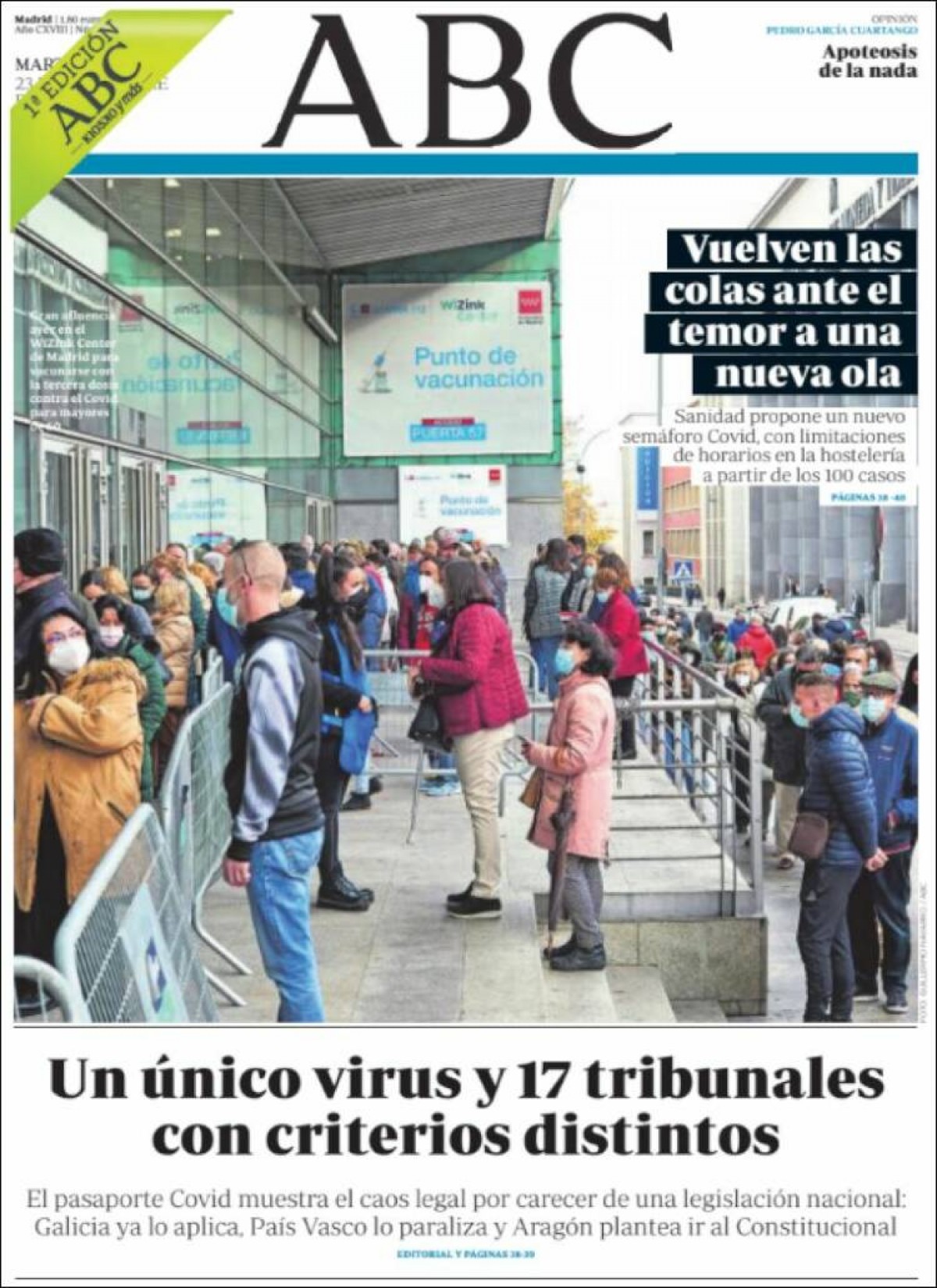 Portades | «Aragonès pacta amb els comuns i es trenca el bloc independentista», a «La Vanguardia»