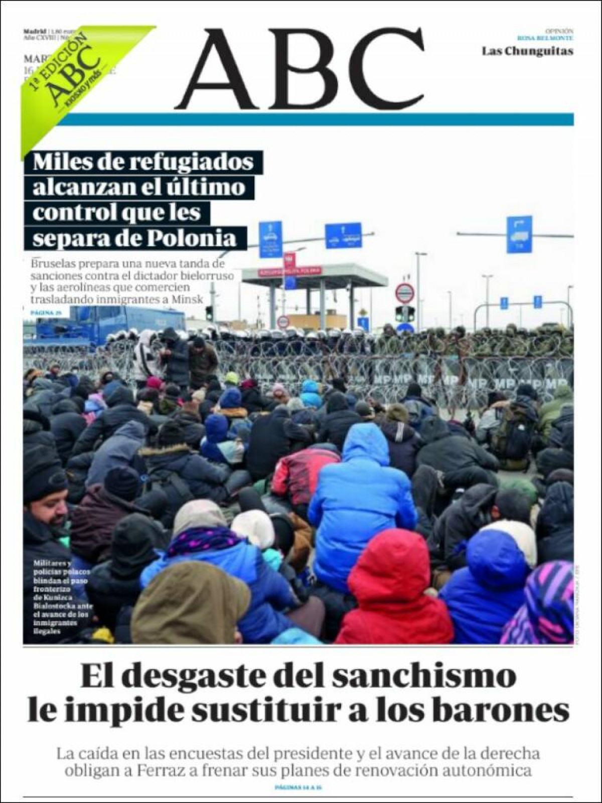 Portades | «Europa restringeix el moviment dels no vacunats», a «La Vanguardia»