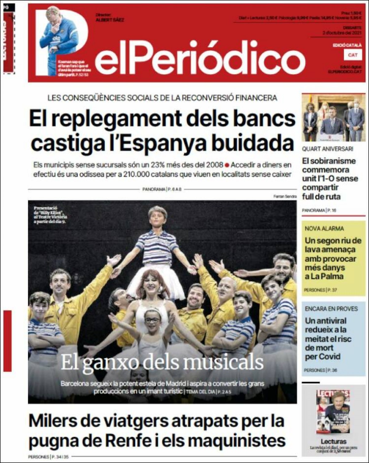 Portades | «L'independentisme recorda amb nostàlgia l'1-O», a «La Vanguardia»