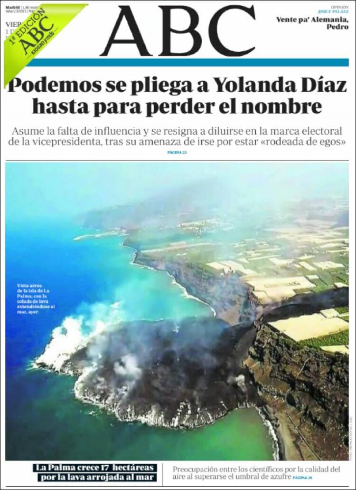 Portades | «Sanitat proposa prohibir fumar a les terrasses i en accessos a edificis públics», a «La Vanguardia»