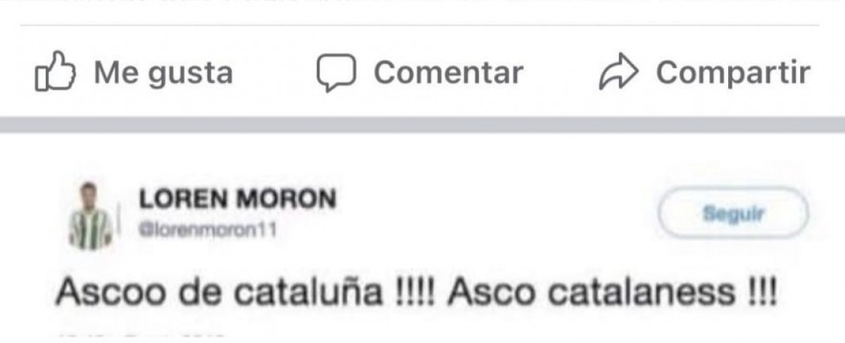 Polèmica per tuits catalanòfobs i masclistes d'un jugador de l'Espanyol