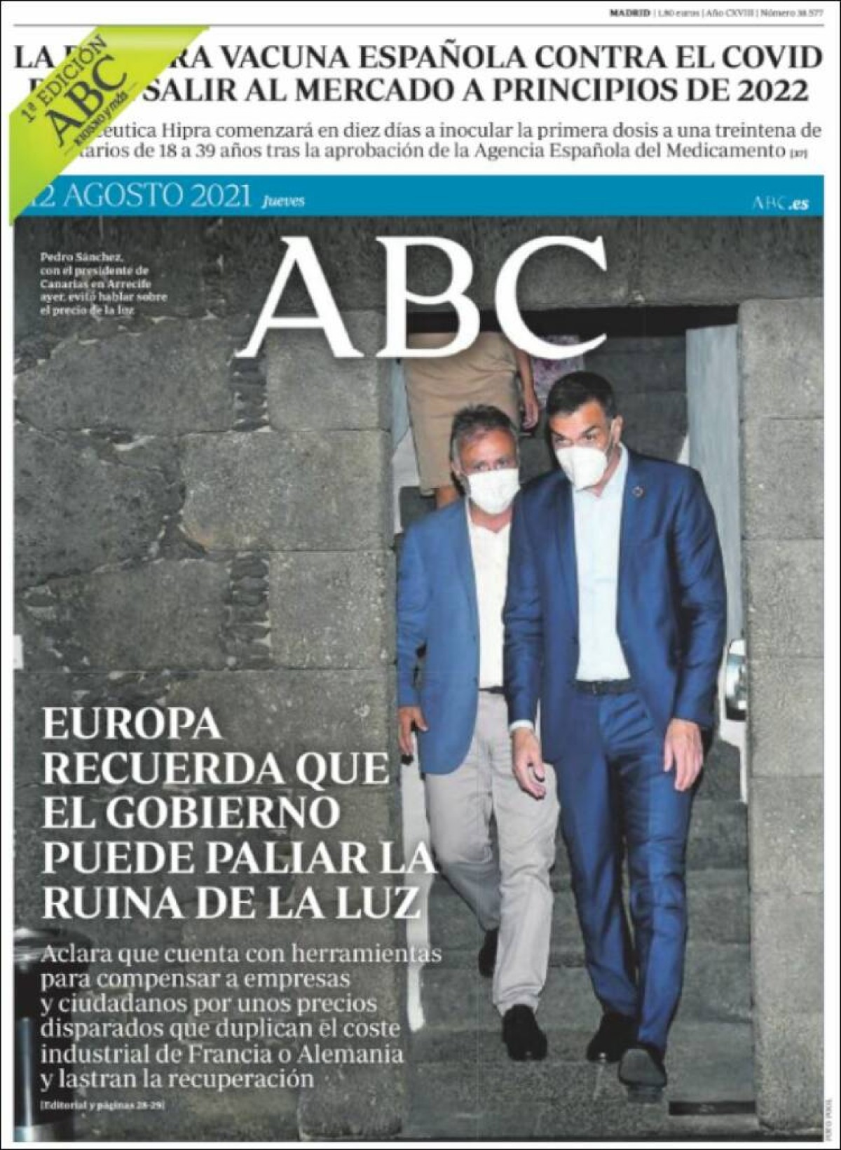 Portades | «La Generalitat salva de la Covid mitjans afins amb publicitat», a «El Mundo»