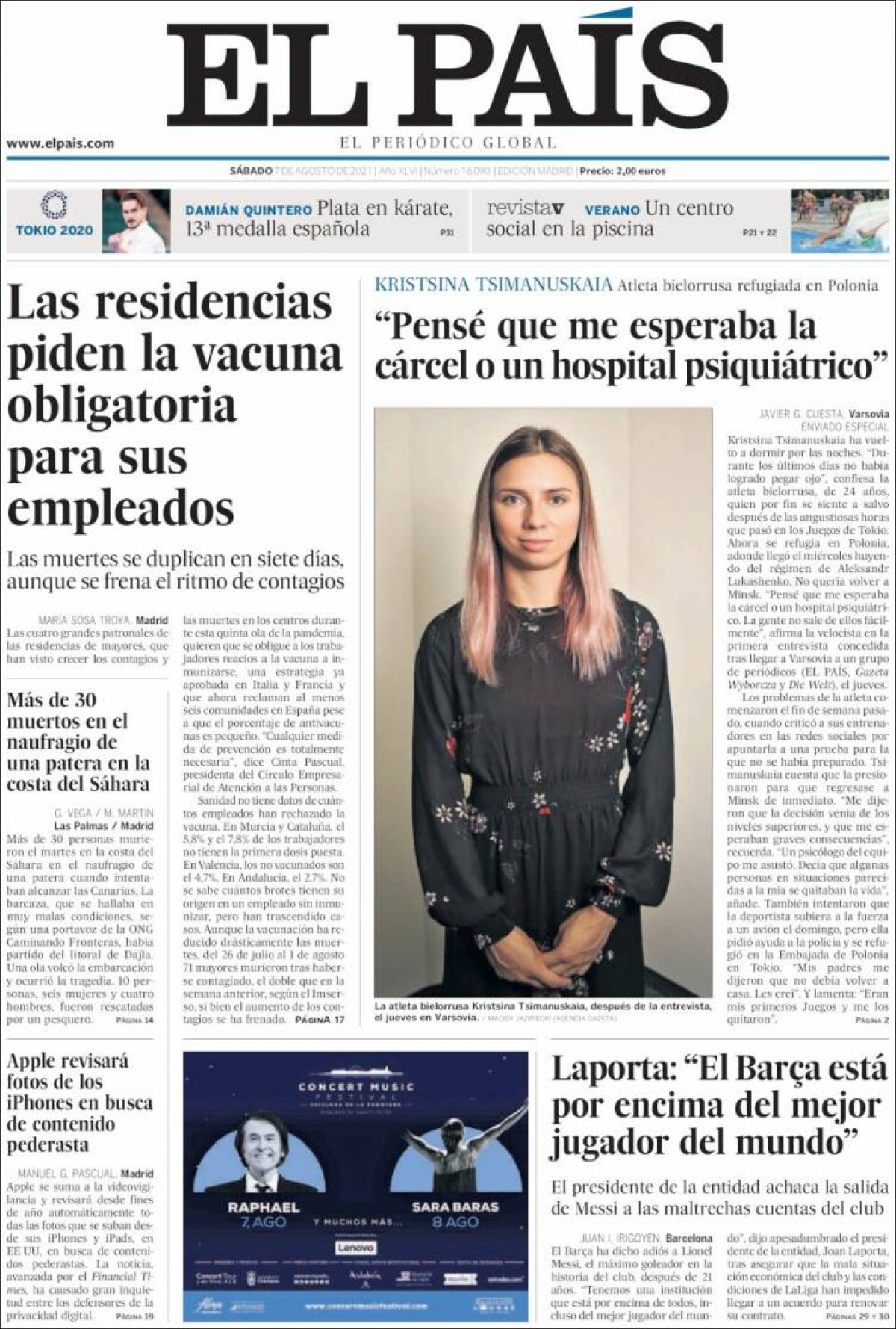 Portades | «El Barça revela pèrdues que forcen la sortida de Messi», a «El Periódico»