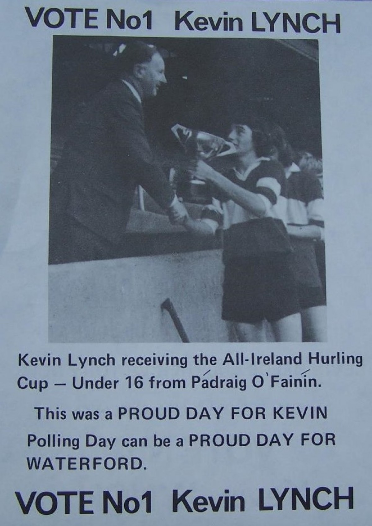 Cartell electoral demanant el vot per Kevin Lynch a les eleccions parlamentàries de la República d’Irlanda del juny de 1981 - irishelectionliterature.com