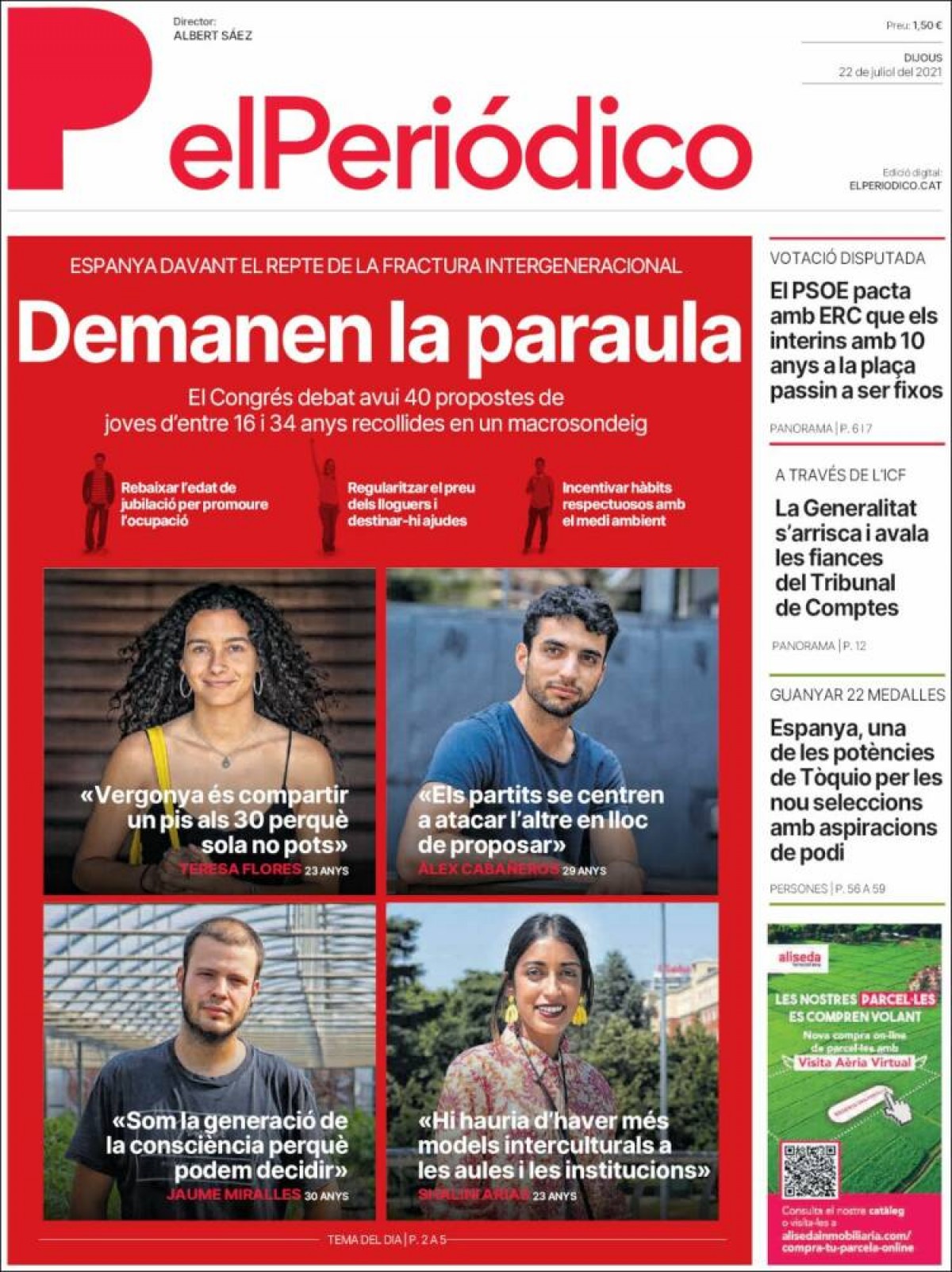 Portades | Casado assegura que el PP ja «duplica» els vots de Rajoy, a «La Razón»