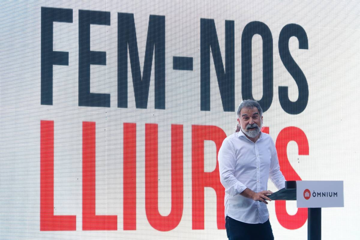 Jordi Cuixart, aquest dijous, en el primer acte després del seu alliberament. - ACN