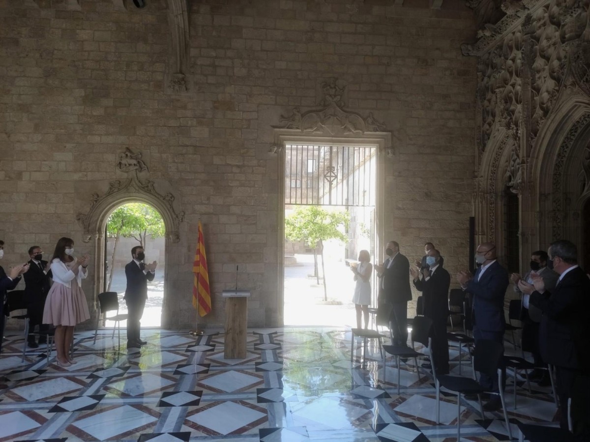 Els líders independentistes indultats, al Palau de la Generalitat - ND