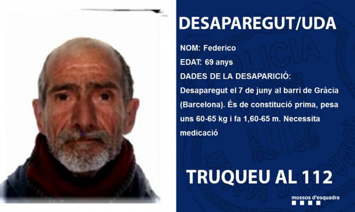 Troben l'home desaparegut des del 7 de juny a Barcelona 