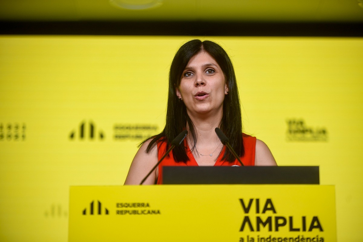 Marta Vilalta, durant la roda de premsa d'aquest dilluns - Arnald Prat
