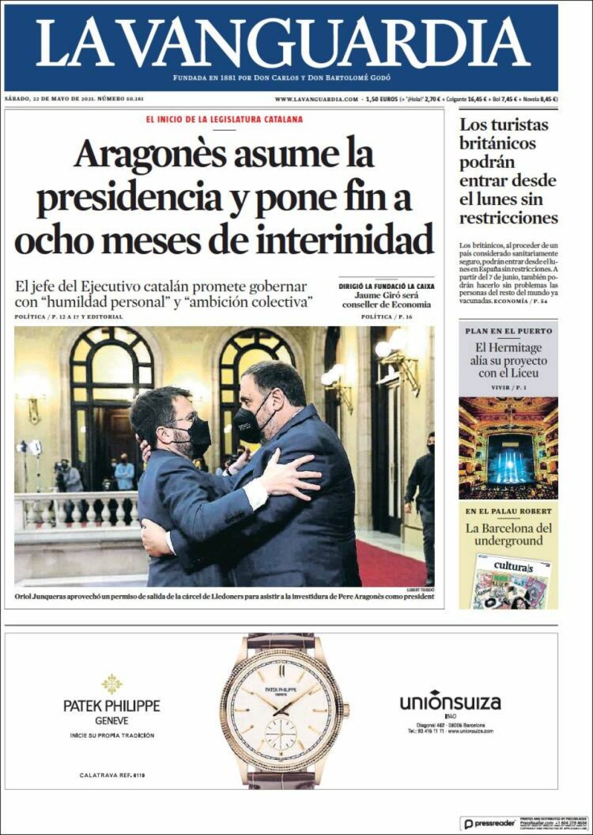 PORTADES | Aragonès monopolitza les portades de la premsa catalana i espanyola