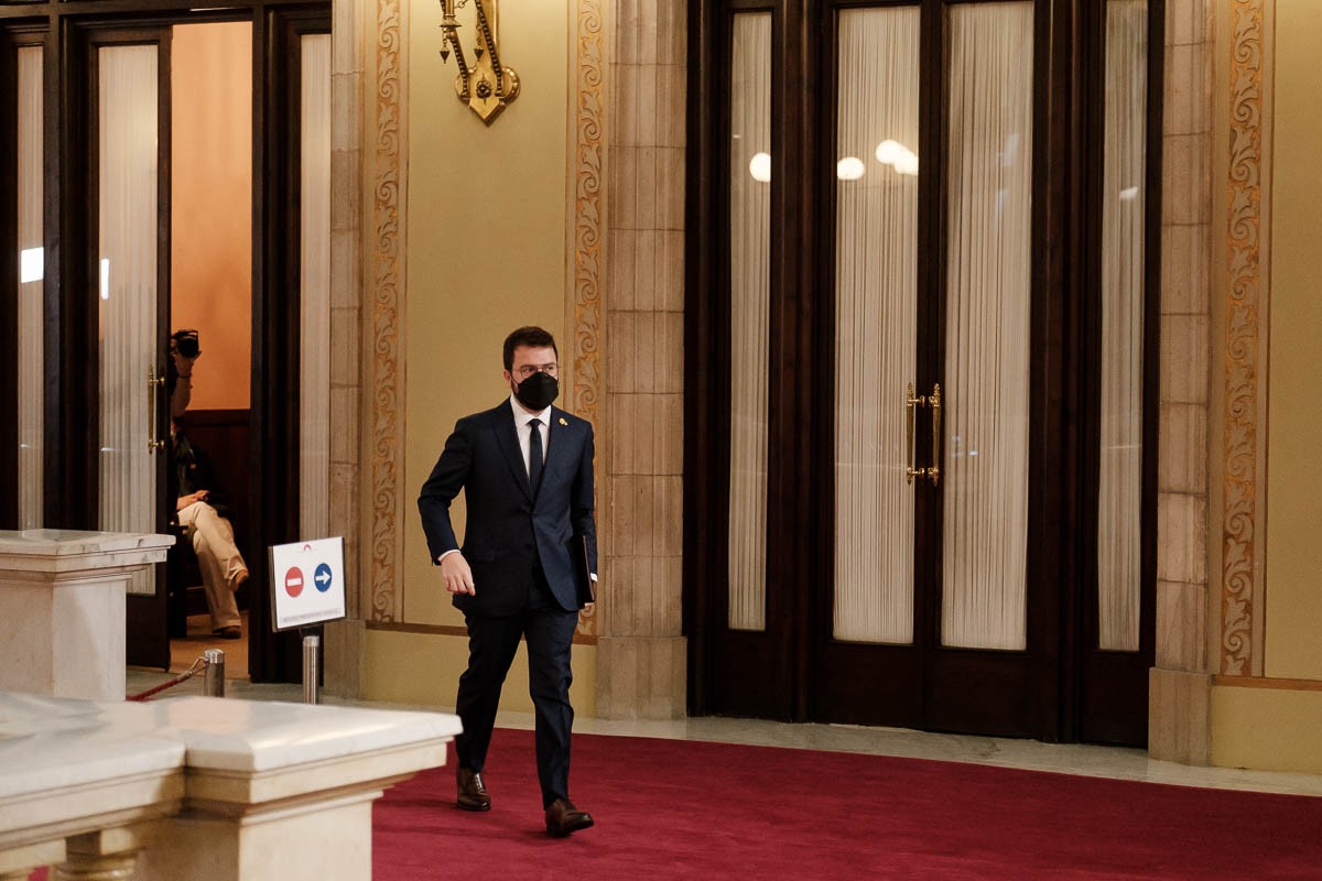 Pere Aragonès, en la segona sessió del debat d'investidura. - Adrià Costa