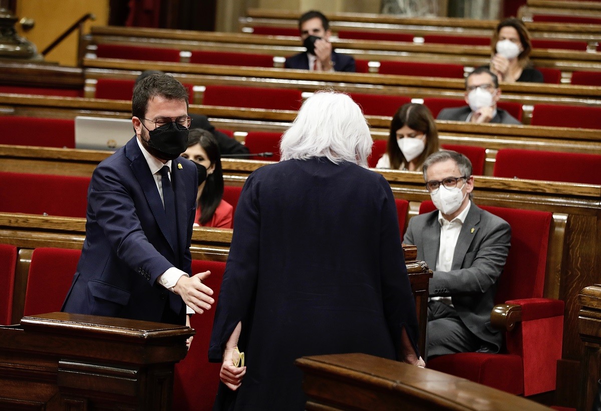 Pere Aragonès i Dolors Sabater. - ACN