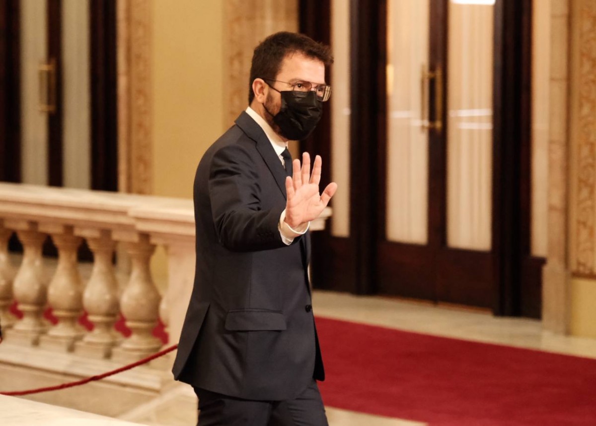 Pere Aragonès, aquest divendres. - Adrià Costa