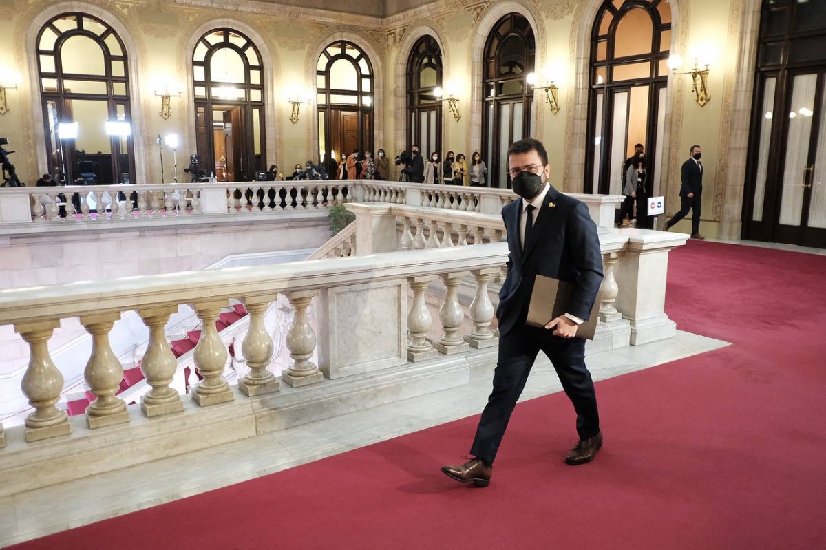 Pere Aragonès, aquest divendres. - Adrià Costa