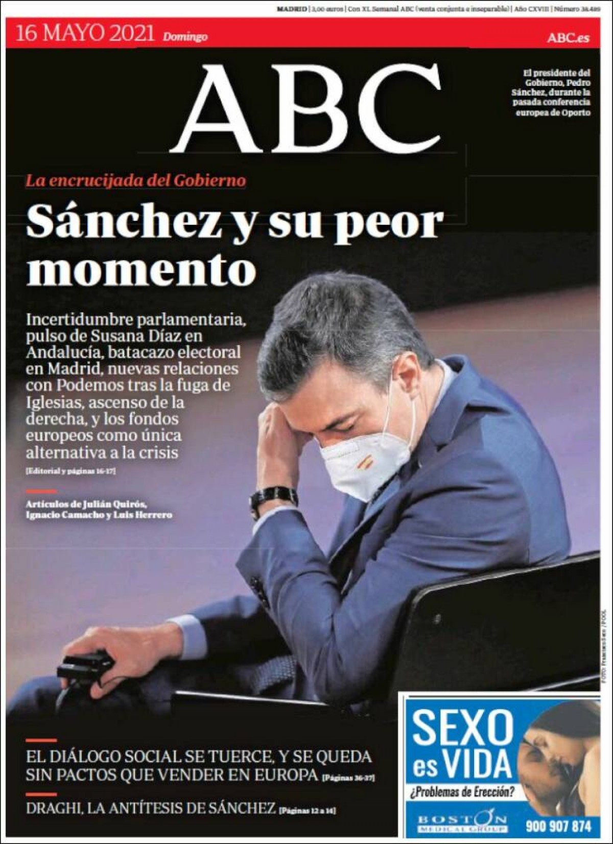 PORTADES | «Els indults al procés són per a l'estiu», a «La Razón»