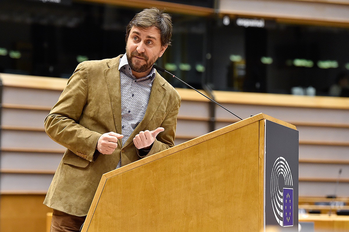 L'eurodiputat Toni Comín en una intervenció al ple de l'Eurocambra. - Parlament Europeu/ACN