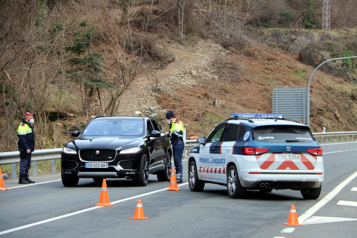 Control de carretera dels Mossos. - ACN