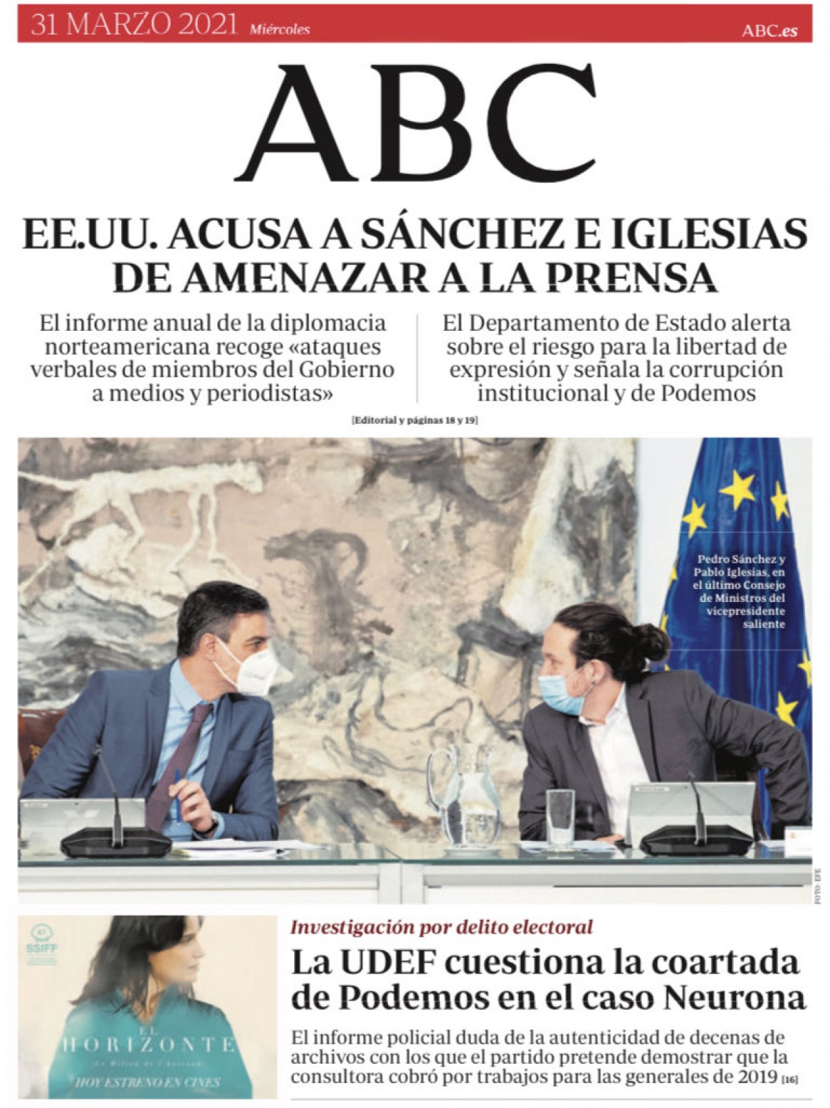 PORTADES «Puigdemont humilia ERC i tomba la investidura d'Aragonès», a «El Mundo»
