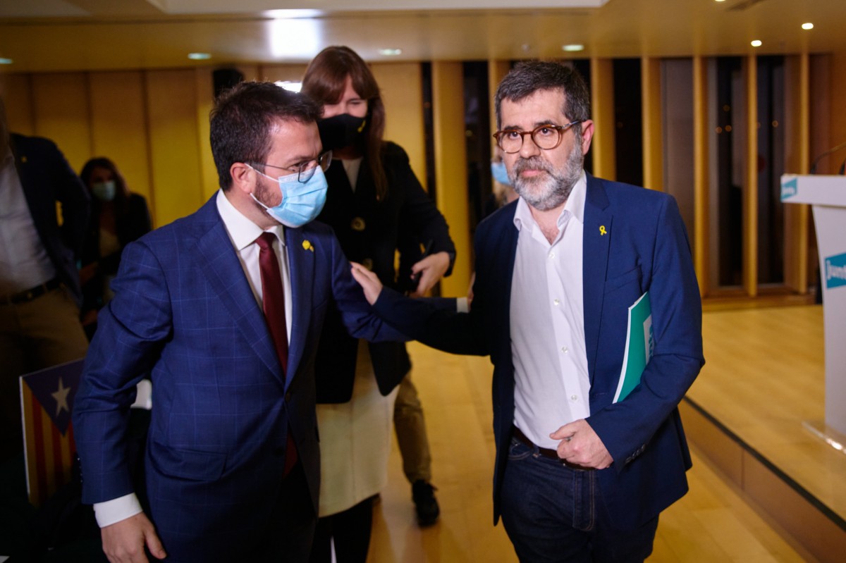 Jordi Sànchez i Pere Aragonès, aquest dimarts. - Junts per Catalunya